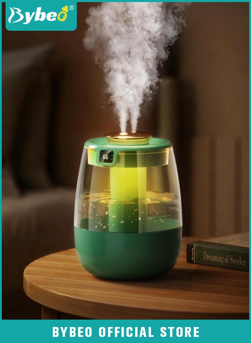 Bybeo 2L Ultrasonic Air Humidifier, Baby Humidifier for Bedroom Baby Room with UV Disinfection Light, Dual Spray Humidifier for Baby Nursery, Cool Mist Air Humidifier or Home, Office & Plant with 3 Mist Modes, Ultra Quiet, Type-C Rechargeable - Image 1