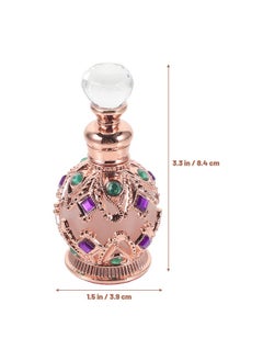 minkissy minkissy Glass Perfume Bottles Empty Refillable Perfume Bottle Vintage Perfume Bottle Mini Perfume Bottle Refillable Glass Bottle Vintage Crystal Perfume Bottle Rose Gold Decorative Glass Bottle  - Image 2