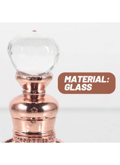 minkissy minkissy Glass Perfume Bottles Empty Refillable Perfume Bottle Vintage Perfume Bottle Mini Perfume Bottle Refillable Glass Bottle Vintage Crystal Perfume Bottle Rose Gold Decorative Glass Bottle  - Image 5