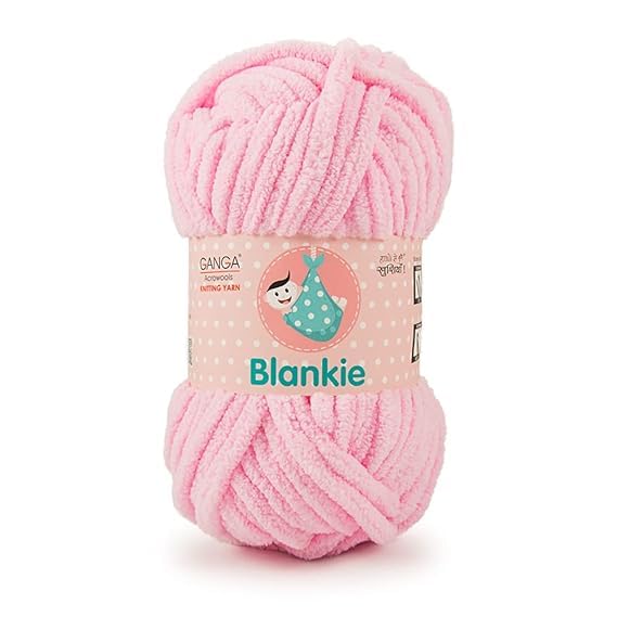 Generic Ganga Acrowools Blankie Super Soft Chenille Yarn 100gm Each (Pack of 4) Pink  - Image 2