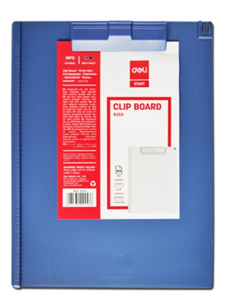 Deli A4-Size Clip Board With Plastic Clip Assorted Colours  - Image 1
