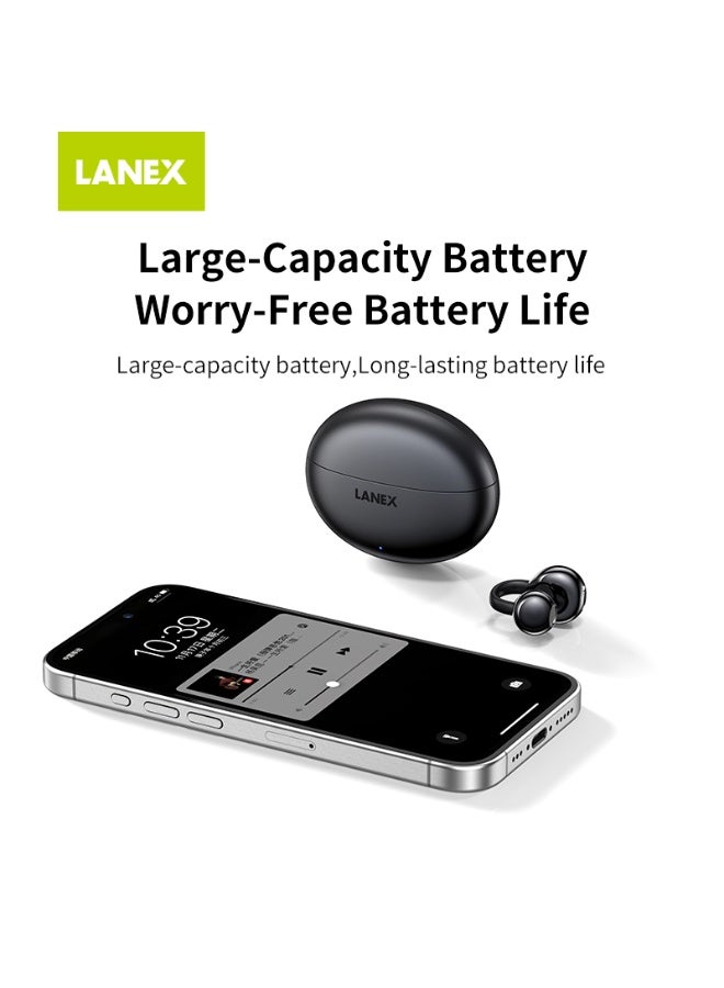 LANEX Clamp Ear Wireless Earphone Gray Bluetooth Earphone HIFI Non-Destructive Sound Quality No Sense to Wear - Image 3