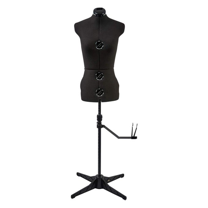 Adjustable Dressmakers Dummy in Black Fabric with Hem Marker Dress Form Size 10 to 16 Pin Measure Fit and Display your Clothes on this Tailors Dummy 023816Black