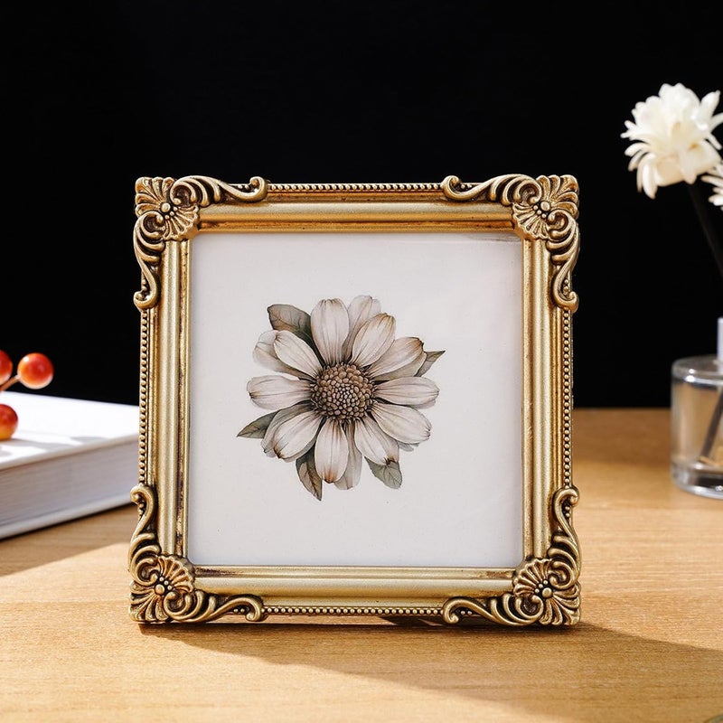 Ywmsfl Retro Picture Frame, Minis Antique Ornate Photo for Tabletop Wall Display, Old Fashioned Photo Gallery Art Decors Retro Picture - Image 2