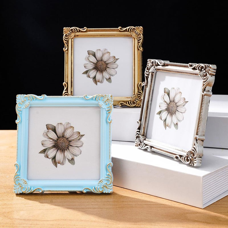 Ywmsfl Retro Picture Frame, Minis Antique Ornate Photo for Tabletop Wall Display, Old Fashioned Photo Gallery Art Decors Retro Picture - Image 5