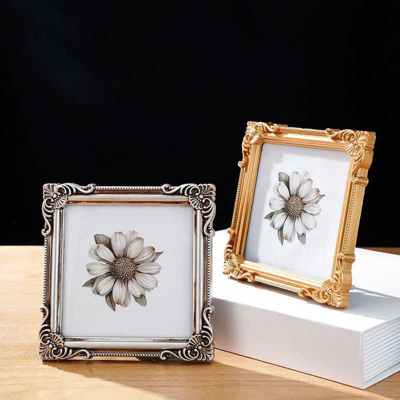Ywmsfl Retro Picture Frame, Minis Antique Ornate Photo for Tabletop Wall Display, Old Fashioned Photo Gallery Art Decors Retro Picture - Image 4