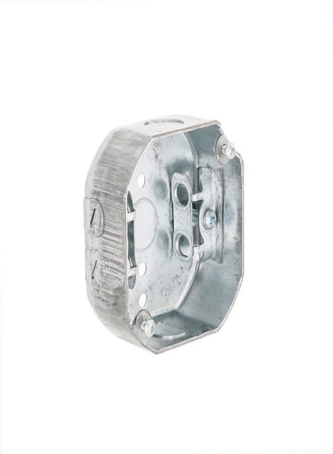 RACO 4 in. Octagon Box, Drawn, 1-1/2 in. Deep, Three 1/2 in. KO's & AC/MC/Flex Clamps,Grey - Image 1