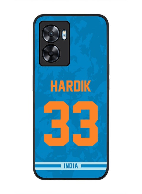 Rugged Black Edge Case for Oppo A57, Slim fit Soft Case Flexible Rubber Edges Thin Cover - Player Name - Hardik Pandya, Jersey Number- 33