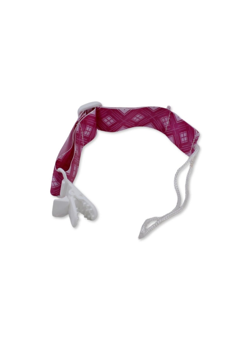 Cotton Soother Clip – Pink Square Pattern - Image 3