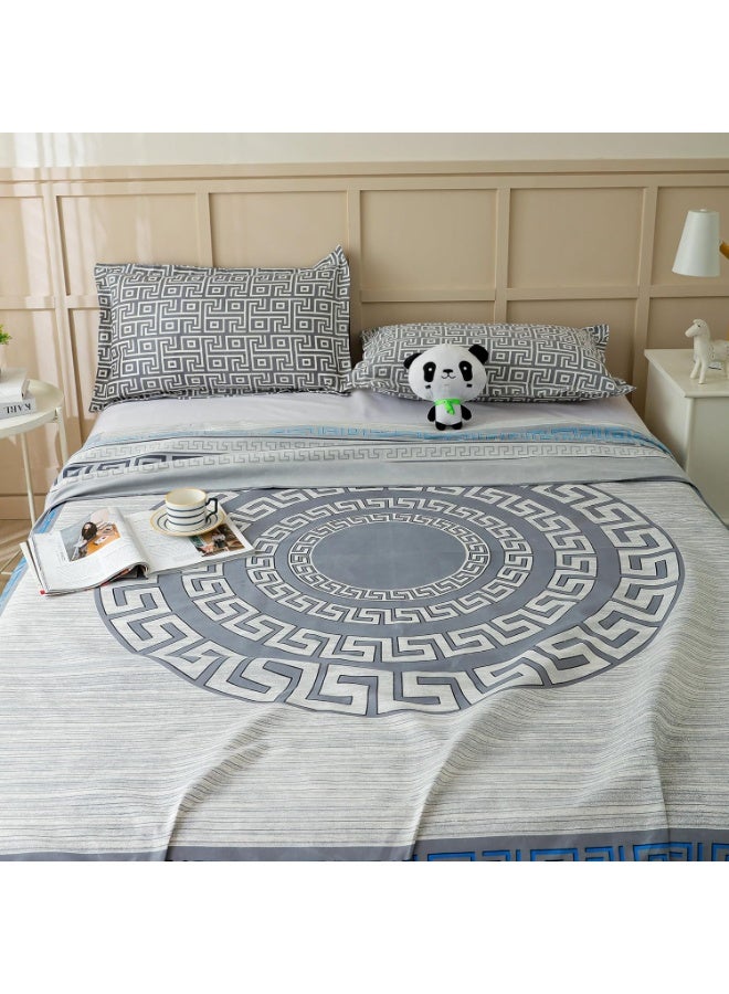 Story@Home 210 TC Jaipuri Print Cotton Feel Double Bedsheet for Bedroom Queen Size with 2 Pillow Cover (225 CMX 250 CM)- Ivory - Image 4