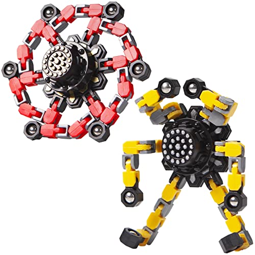 Gokeey Stocking Stuffers Gifts for Grandkids Transformable Fidget Spinners for Kids and Adults Stress Relief Sensory Fidget Toys for Boys Age 813 Teen Girls Kids Toys2 Pcs - Image 1