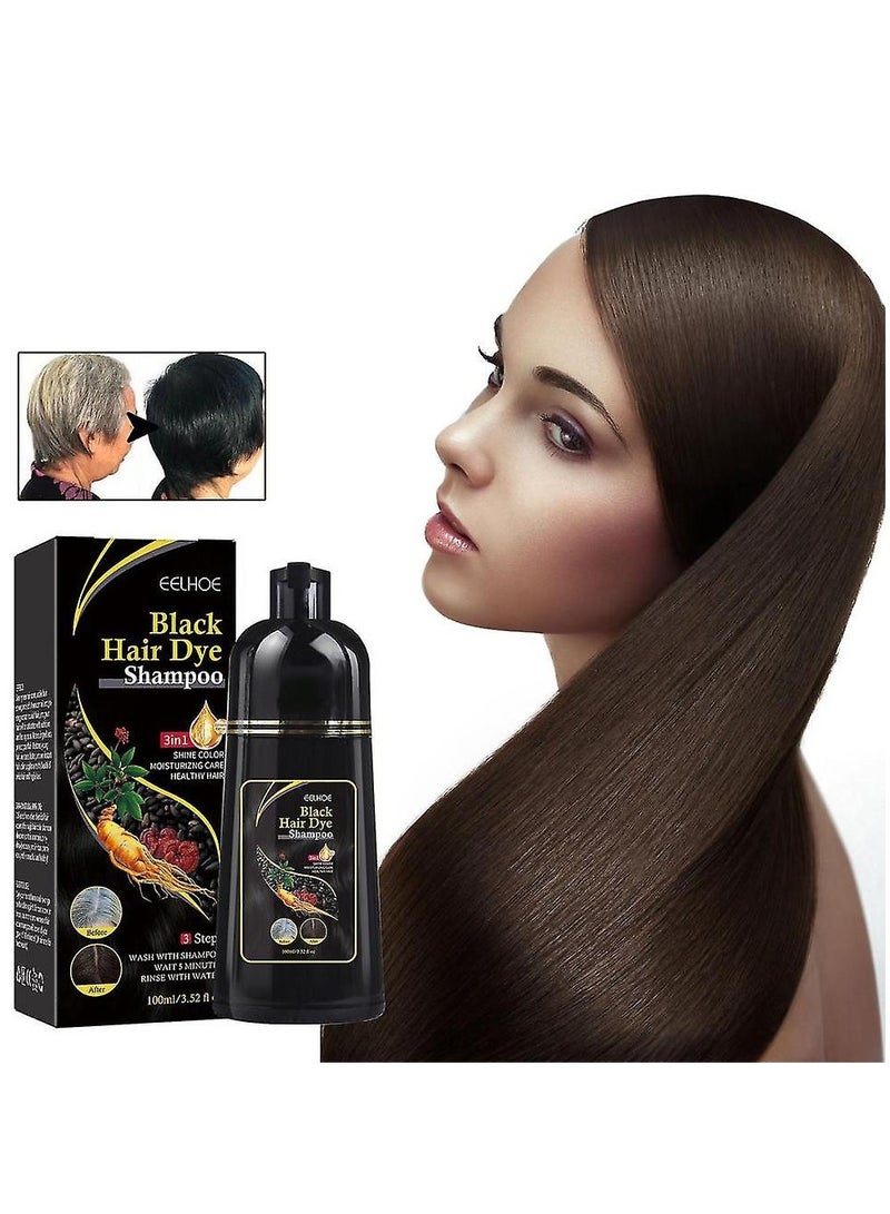 EELHOE شامبو صبغة الشعر الأسود الفوري - شامبو لون الشعر السهل - شامبو صبغة الشعر 3 في 1 لتغطية الشعر الرمادي للنساء والرجال - Image 2