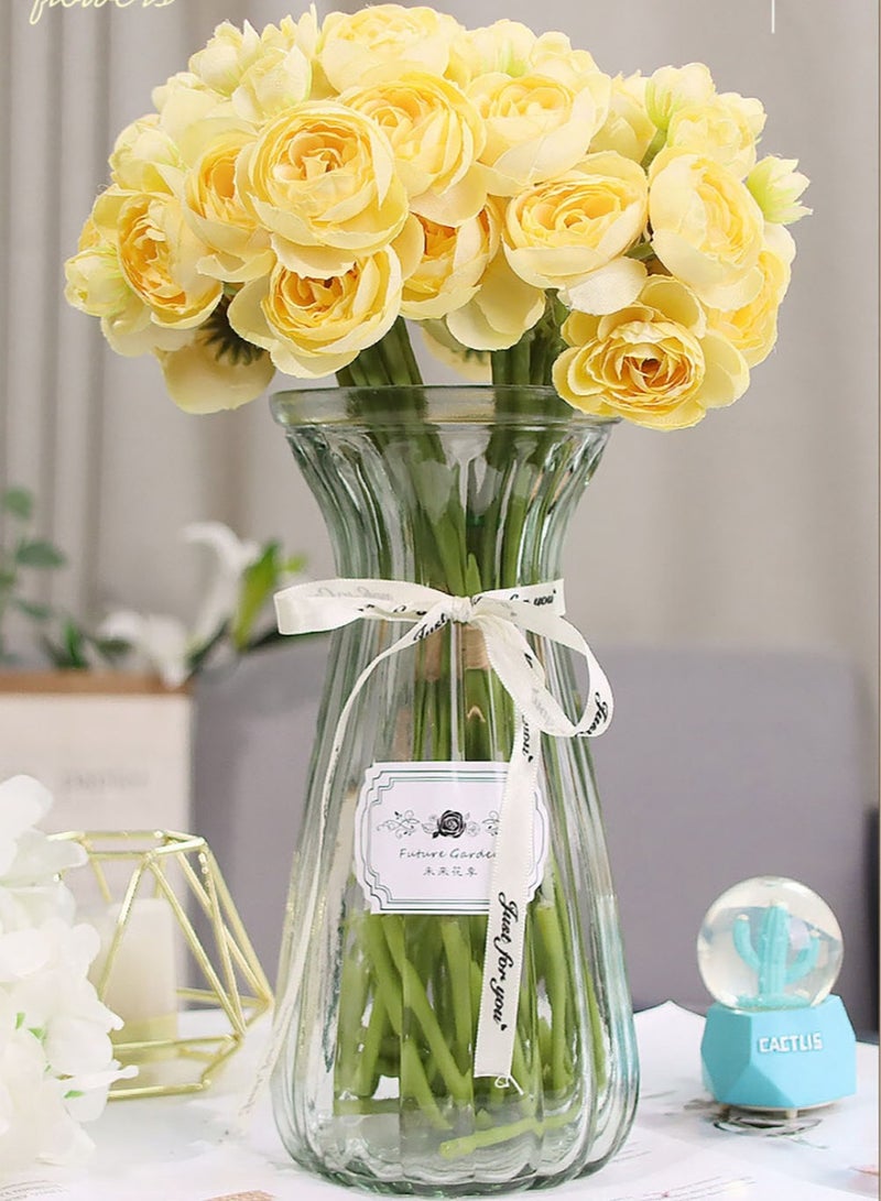 Jingke Glass Vase Simple Desktop Vase Living Room Decoration Ornaments Transparent 22cm - Image 4