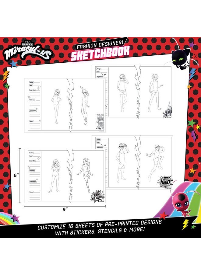 Miraculous Fashion Designer Sketchbook - Superhero Sketchbook For Kids Ages 6 & Up Ladybug Coloring Book  - Image 5