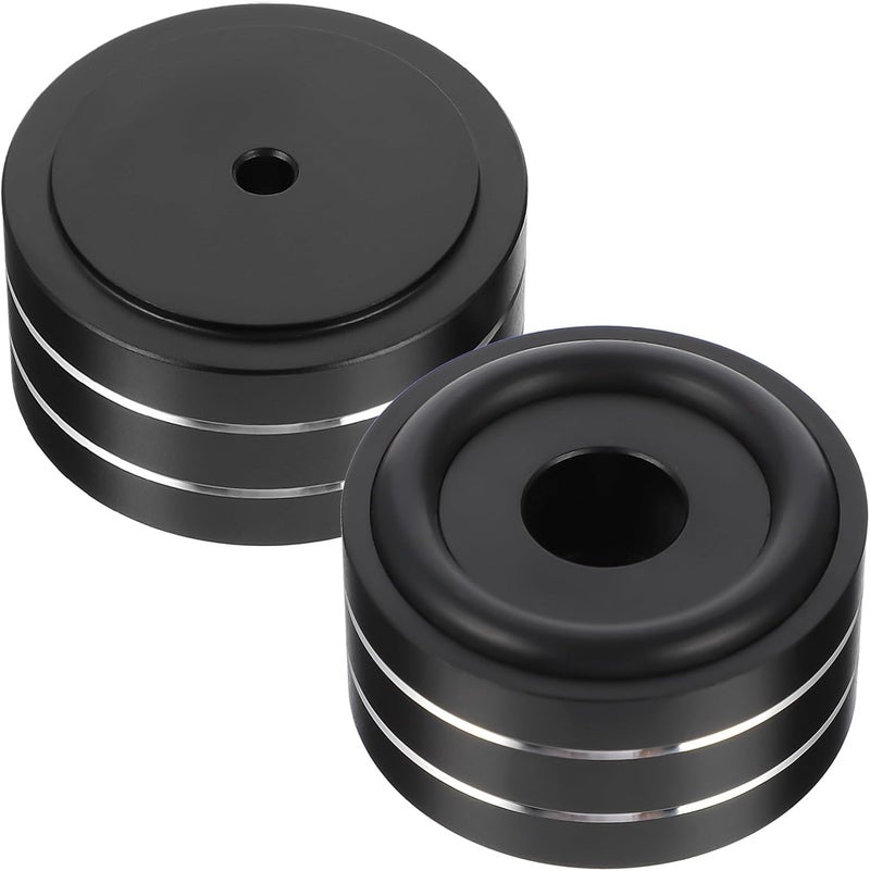 2pcs Anti Vibration Amplifier Pads Speaker Base Feet Cushions Aluminum Alloy Small Size Black for HiFi Audio Equipment Isolation and Shock Absorption - Image 1