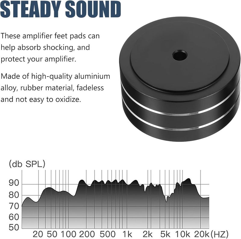 2pcs Anti Vibration Amplifier Pads Speaker Base Feet Cushions Aluminum Alloy Small Size Black for HiFi Audio Equipment Isolation and Shock Absorption - Image 3