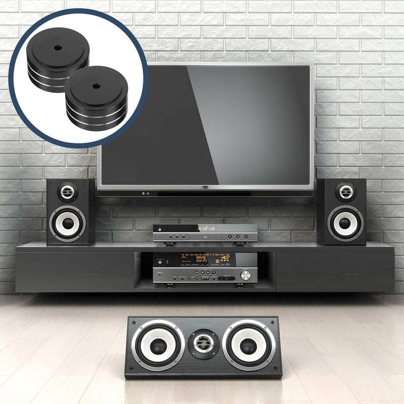 2pcs Anti Vibration Amplifier Pads Speaker Base Feet Cushions Aluminum Alloy Small Size Black for HiFi Audio Equipment Isolation and Shock Absorption - Image 4