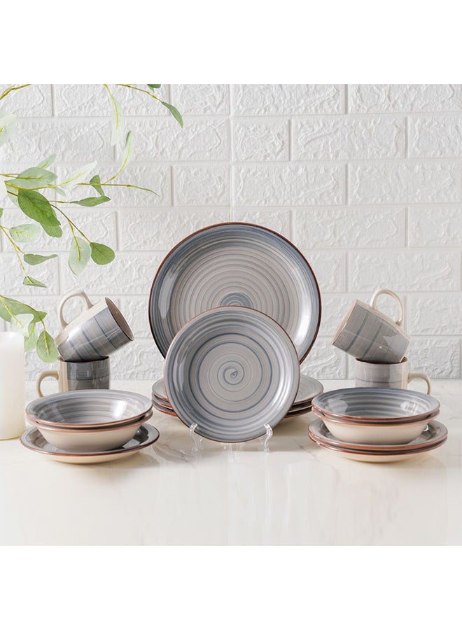 DANUBE HOME Apollo 16-Piece Hand Painted Stoneware Dinner Set – Artistic Durable Dinnerware with Plates, Bowls & Mugs, Perfect for Family Meals, Parties, Restaurants & Everyday Use - Image 5