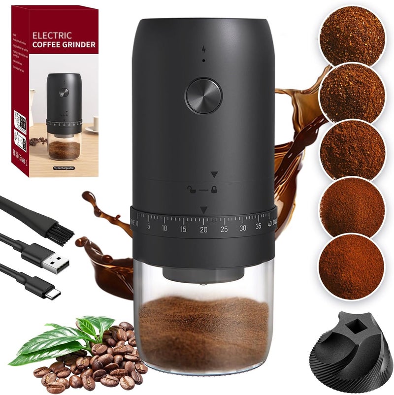 Electric Burr Coffee Grinder - Portable Coffee Grinder with 40 Adjustable Grind Settings - Image 1