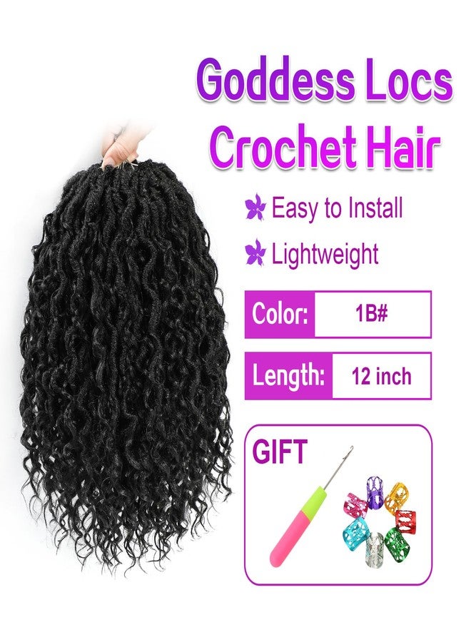 أميلي شعر كروشيه Goddess Locs بطول 12 بوصة، 8 عبوات، شعر كروشيه حلقي جاهز مع أطراف مجعدة، ضفائر كروشيه بوهيمية للنساء ذوات البشرة السمراء 1B - Image 2