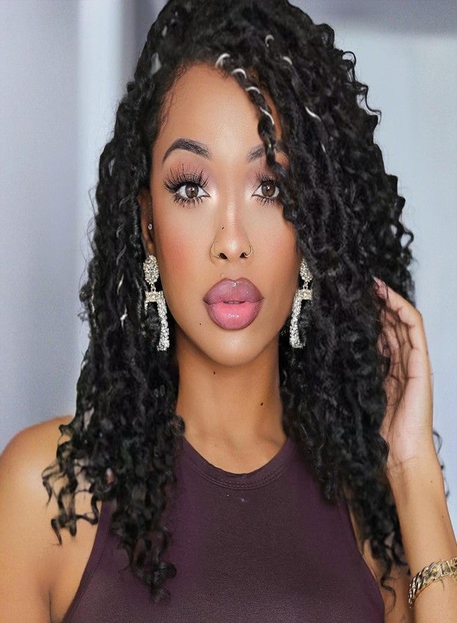أميلي شعر كروشيه Goddess Locs بطول 12 بوصة، 8 عبوات، شعر كروشيه حلقي جاهز مع أطراف مجعدة، ضفائر كروشيه بوهيمية للنساء ذوات البشرة السمراء 1B - Image 1
