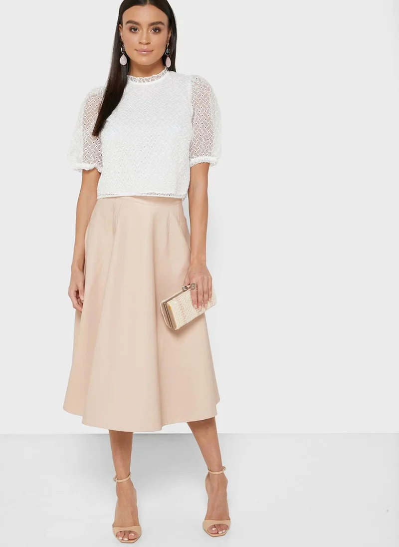 Little Mistress Pleated midi Skirt