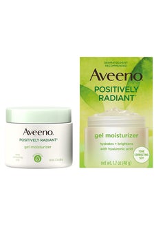 Aveeno Positively Radiant Daily Gel Facial Moisturizer with Hyaluronic Acid and Tone Correcting Soy  - Image 2