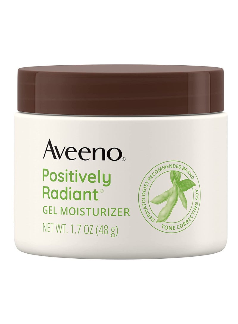 Aveeno Positively Radiant Daily Gel Facial Moisturizer with Hyaluronic Acid and Tone Correcting Soy - Image 1