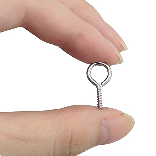 LUORNG 100PCS 0.67 inches Stainless Steel Eye Screws, Heavy Duty Screw, Eye Hooks Screw Eye Bolts Eye Hooks Screw - Image 2