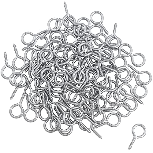 LUORNG 100PCS 0.67 inches Stainless Steel Eye Screws, Heavy Duty Screw, Eye Hooks Screw Eye Bolts Eye Hooks Screw - Image 5