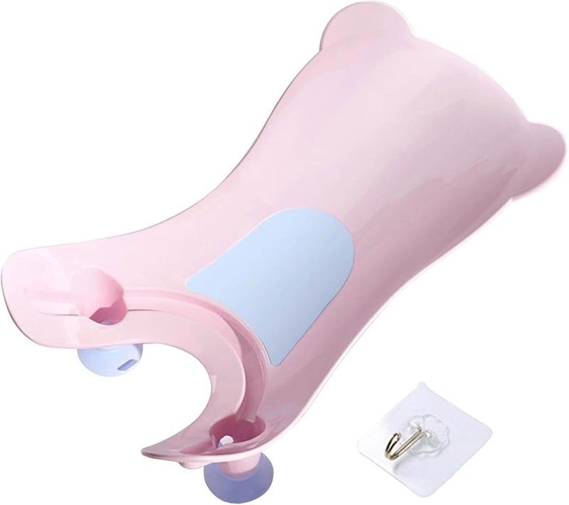 MUMMAMIA Clean Rinse Baby Bather, Infant Buttock Washing bathrack; Lying Bather for Boy Girl, Multifunction Quick Dry Bath Support for Use on Counter Sink 0-12 Months (Pink) - Image 1