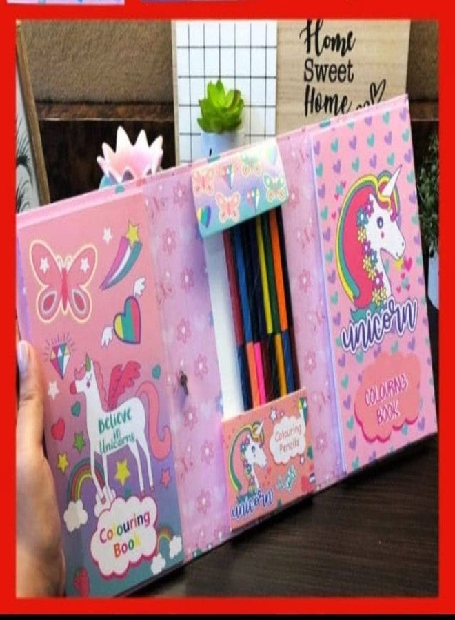 JAPSI Colouring Book Kit for Kids | Colouring Book/Pad with 8 Double Side Color Pencils | Color Drawing Book | Art and Craft Set for 3 Years & Above | Gift for Boys, Girls & Toddlers (Unicorn Theme) - Image 3