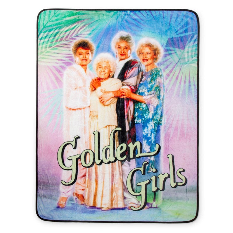 Silver Buffalo The Golden Girls Raschel Fleece Throw Blanket  Plush Soft Polyester Cover for Sofa and Bed