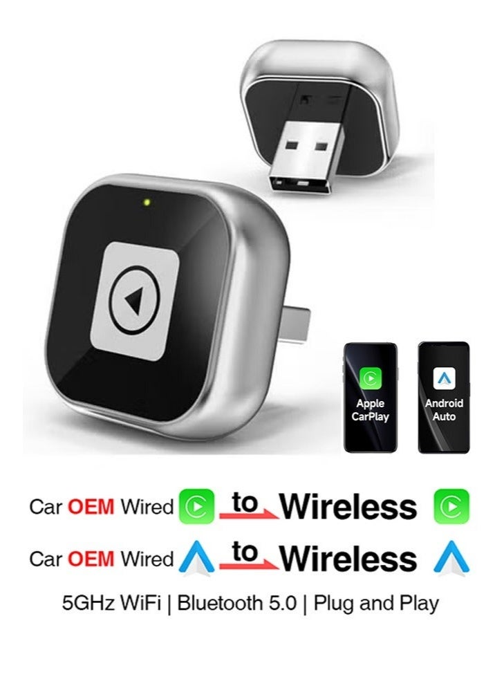 Ultra Compact Wireless CarPlay Adapter for iPhone Auto Connect with USB C Cable iOS 10 Plus Compatible 2016 Year Cars - Image 1
