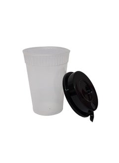 Shop & Shoppee Shop & Shoppee Reusable Tumbler Glass with lids | Multipurpose Hygienic for Cold Drink in Party, social gathering, Weddings| Cold Beverage Mocktail Glass Tumbler (250ml,Clear Glass,Black Lid) (25 Pcs)  - Image 4