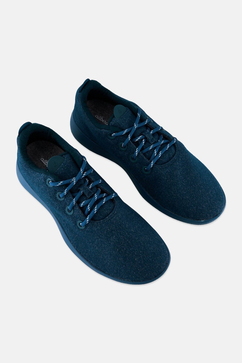 Allbirds Men Medium Wool Mizzle Lace Up Running Shoes, Emerald Green - Image 4