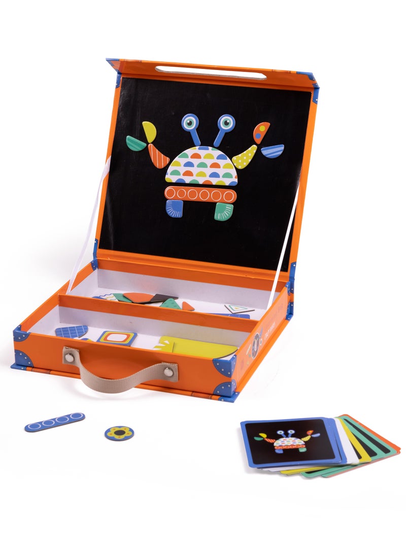 EUREKA KIDS - Eurekakids Magnetic Crazy Shapes and Cards 67pcs| Educational toy for Toddler and Kids | Learn Shapes and Develop Creativity | Includes Magnetic Briefcase | For 3Y+ - Image 1