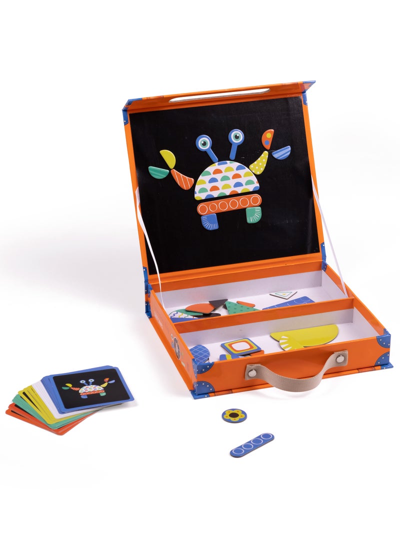 EUREKA KIDS - Eurekakids Magnetic Crazy Shapes and Cards 67pcs| Educational toy for Toddler and Kids | Learn Shapes and Develop Creativity | Includes Magnetic Briefcase | For 3Y+ - Image 1