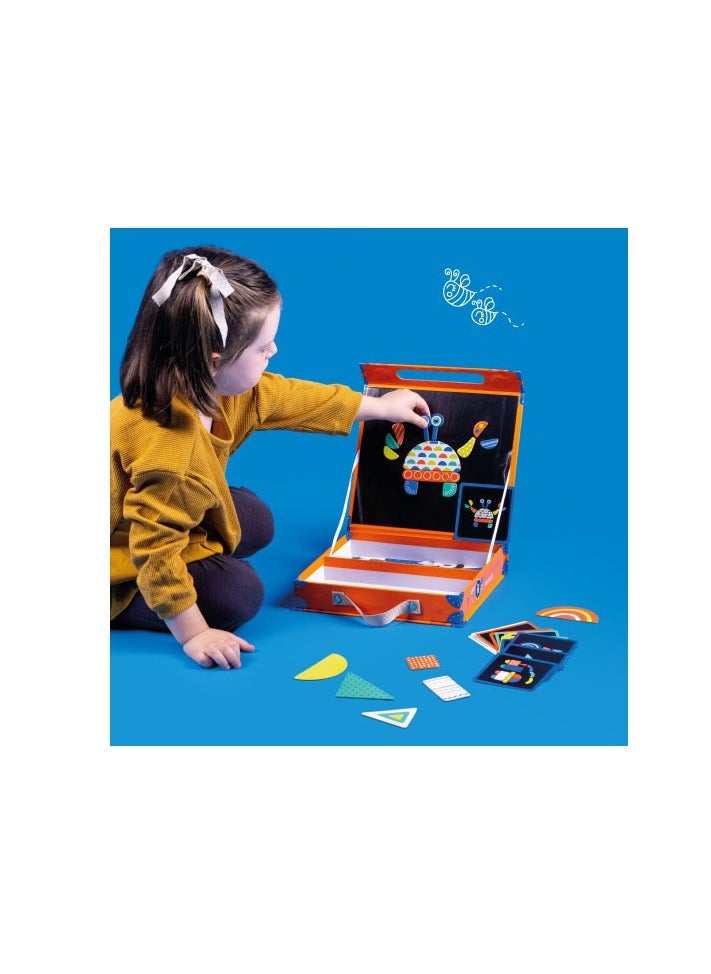 EUREKA KIDS - Eurekakids Magnetic Crazy Shapes and Cards 67pcs| Educational toy for Toddler and Kids | Learn Shapes and Develop Creativity | Includes Magnetic Briefcase | For 3Y+ - Image 1