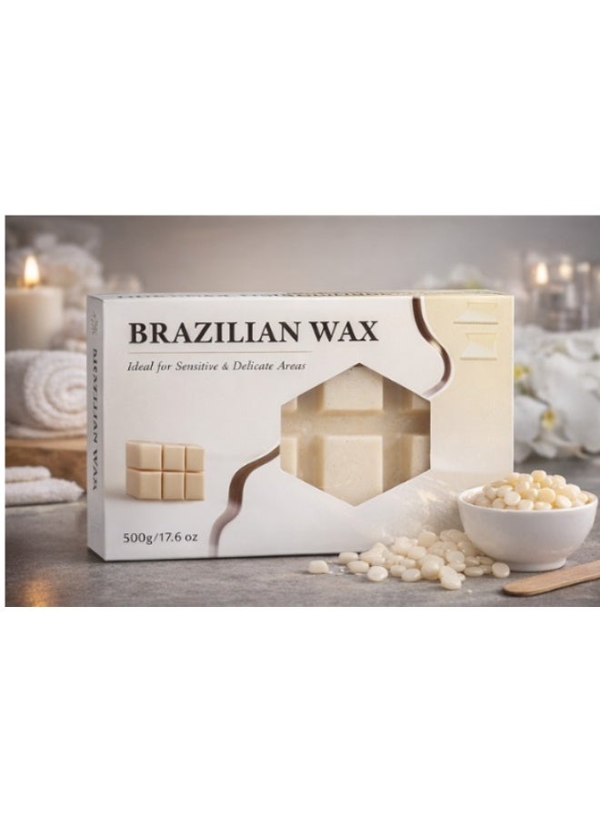 واكس شمع صلب احترافي لإزالة الشعر  برازيلي، عسل، ألوفيرا وشمع للرجال بجودة الصالونات - Image 2