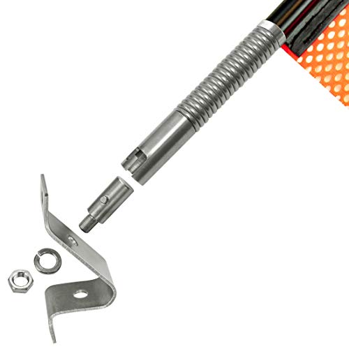 VULCAN مجموعة علم التحذير الثقيل من فالكين مع حامل تركيب عالمي - بناء شبكي - 18 بوصة - عبوة من 2 - Image 4