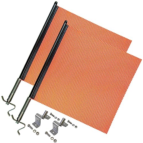 VULCAN مجموعة علم التحذير الثقيل من فالكين مع حامل تركيب عالمي - بناء شبكي - 18 بوصة - عبوة من 2 - Image 1