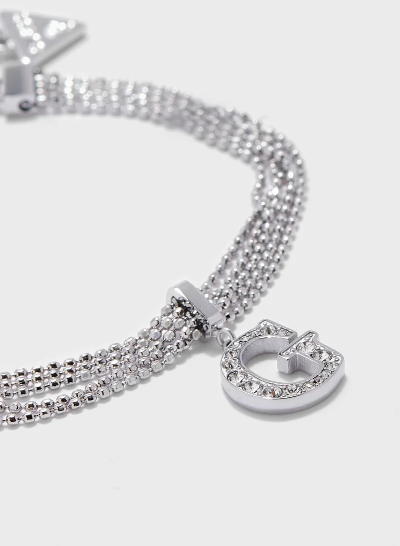 GUESS Round Pave Chain Bracelet
