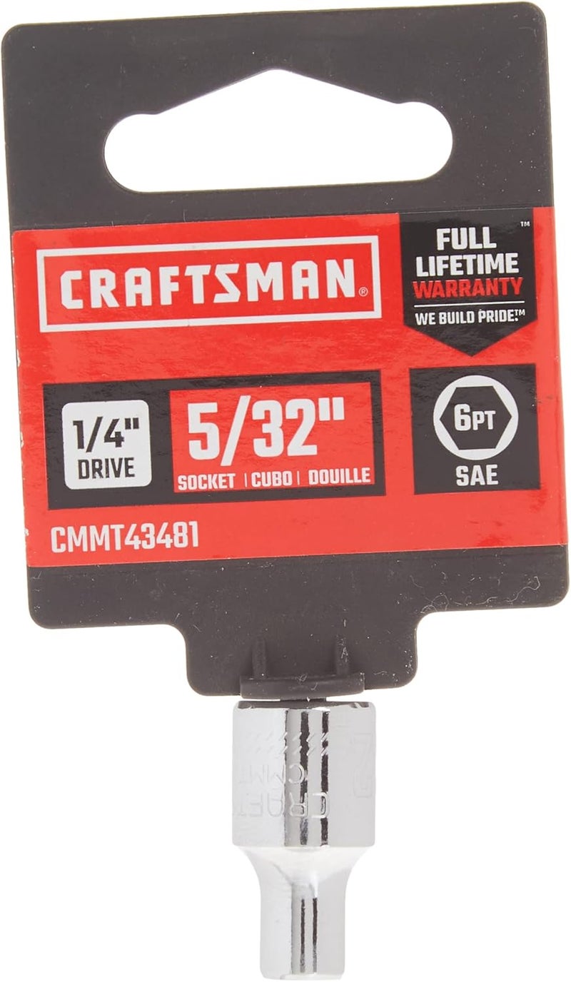 CRAFTSMAN Shallow Socket, SAE, 1/4-Inch Drive, 5/32-Inch, 6-Point (CMMT43481) - Image 1