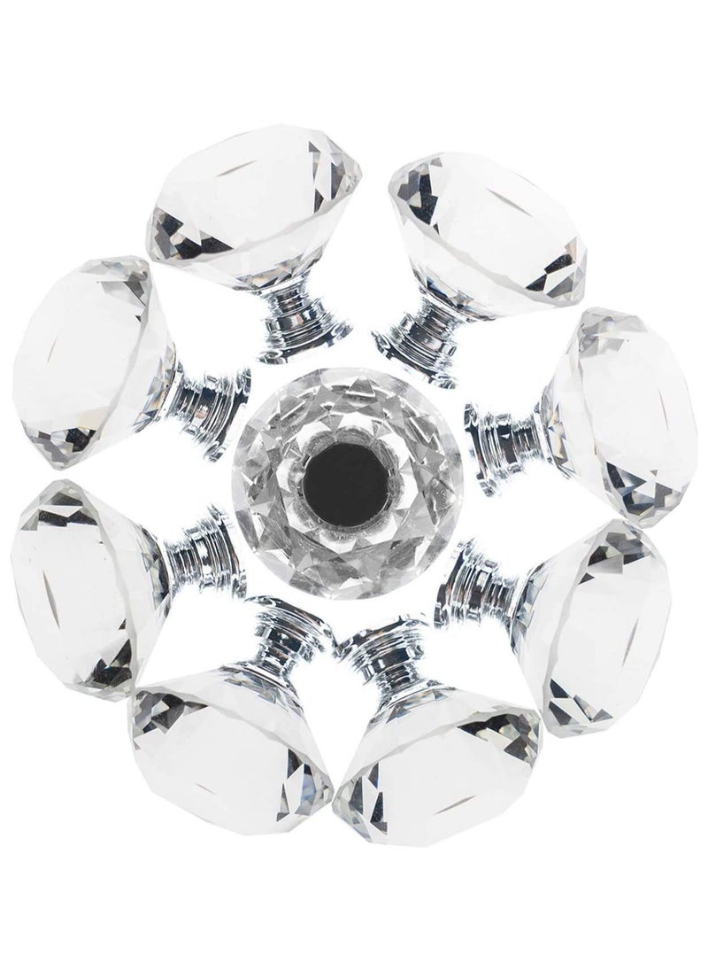 BreeJooy - 12 pack drawer knobs diamond shaped crystal glass 30mm cabinet knobs pull handles. - Image 1