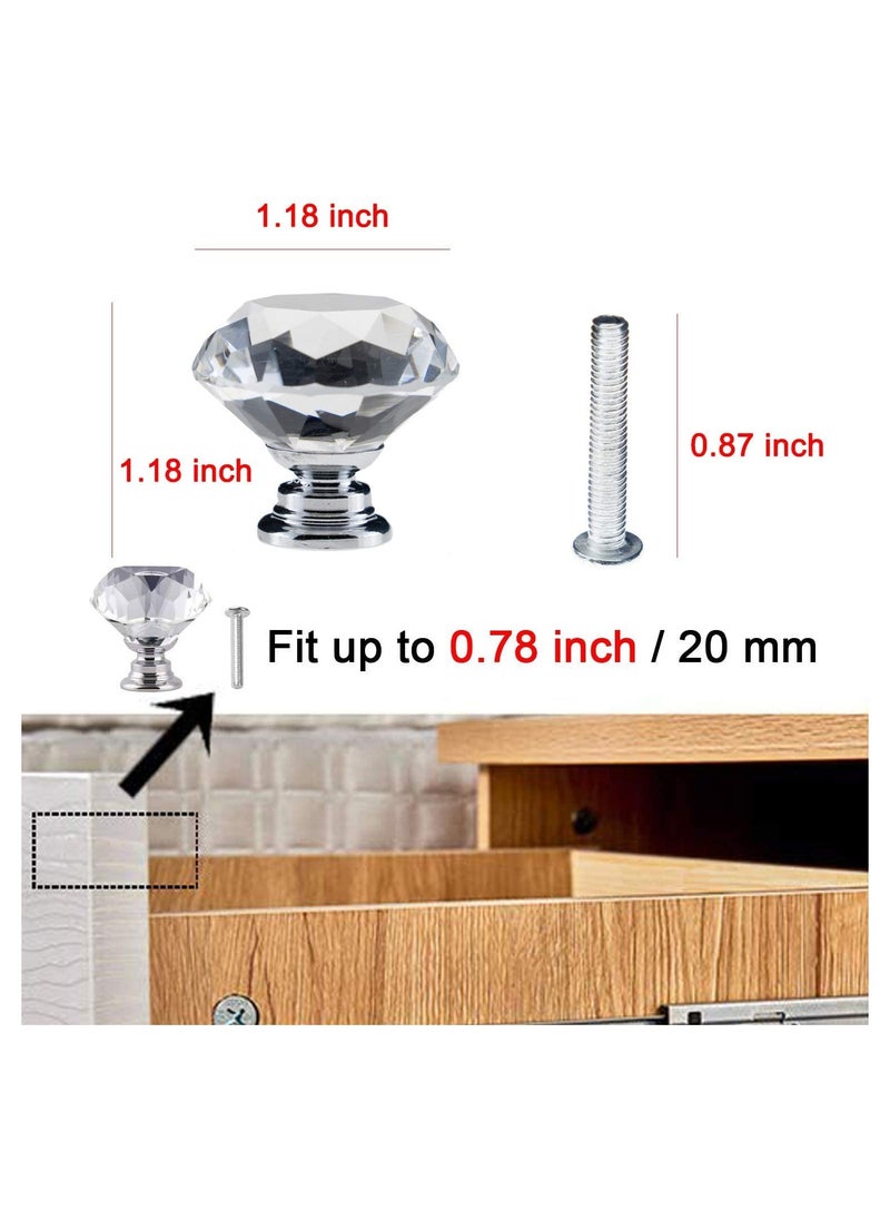 BreeJooy - 12 pack drawer knobs diamond shaped crystal glass 30mm cabinet knobs pull handles. - Image 1