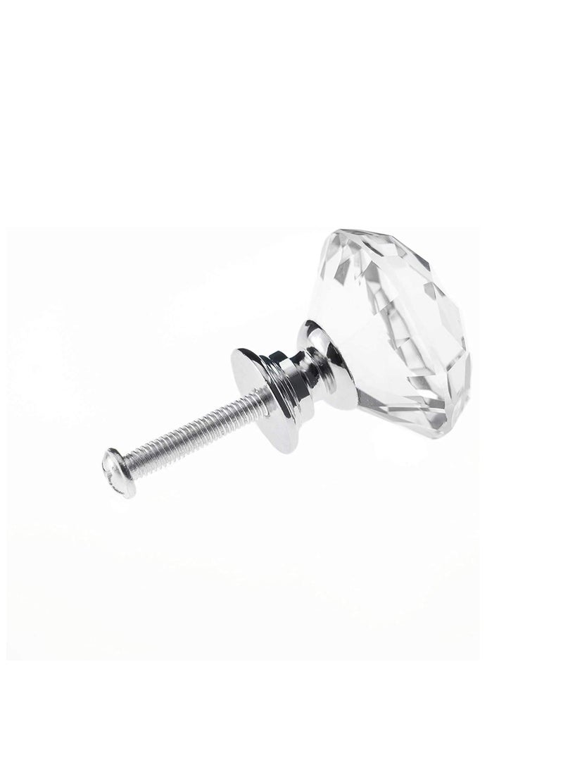 BreeJooy - 12 pack drawer knobs diamond shaped crystal glass 30mm cabinet knobs pull handles. - Image 1