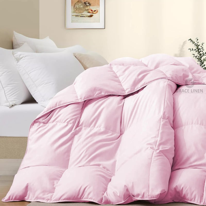 Grace Linen 400 GSM Heavy Winter Comforter for Single Size 60X90 Restful Sleep Soft Microfiber Single Size ComforterQuiltDuvetBlanket Single Size Baby Pink Color - Image 2