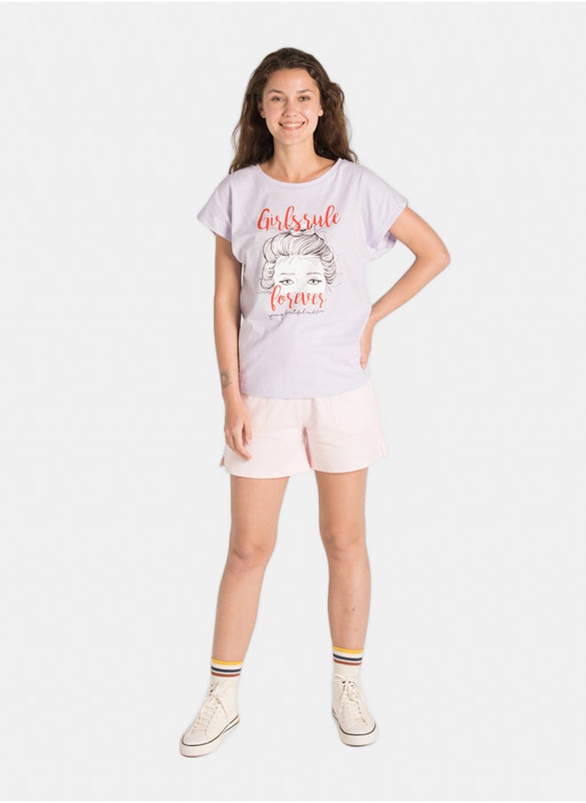 ELASTIC WAIST PLAIN SHORT