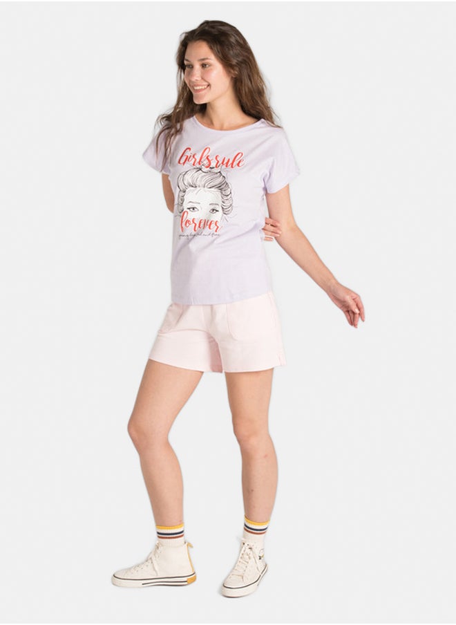 ELASTIC WAIST PLAIN SHORT